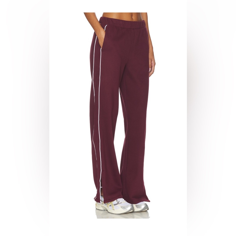 Beyond Yoga Lux Fleece Piper Wide leg Pant Dark Cherry